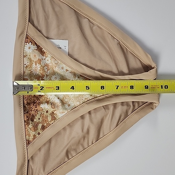 ⭐️3/ $30⭐️ Aerie Floral Bikini Bottom Tan Brown Size M - Picture 8 of 8